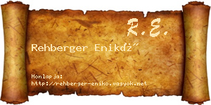 Rehberger Enikő névjegykártya